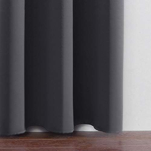 LEMOMO Grey Thermal Blackout Curtains/52 x 54 Inch/Set of 2 Panels Room Darkening Curtains for Bedroom