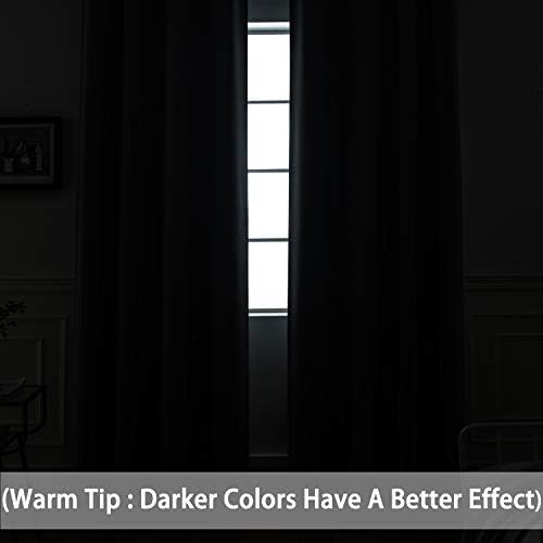 Yakamok Blackout Sliding Glass Door Curtains, Thermal Insulated Window Treatment Drapes for Patio Doors, Grommet Extra Wide Curtain Panels for Living Room, Bedroom (1 Panel, Black, 100W x 84L)