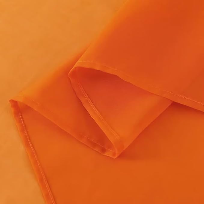 SpaceDresser Basic Rod Pocket Sheer Voile Window Curtain Panels White 1 Pair 2 Panels 60 Width 63 Inch Long for Kitchen Bedroom Children Living Room Yard(Orange,60 W x 63 L)