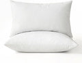 MIULEE 12x20 Pillow Inserts, Set of 2 Down Feather Throw Pillows for Couch Sofa Bed, Decorative Fluffy Throw Pillow Inserts Cotton Fabric,White