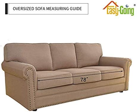 Easy-Going Reversible Oversized Couch Cover for 3 Cushion Couch Sofa Cover for Dogs Water Resistant Furniture Protector Cover with Foam Sticks for Pet (Oversized Sofa, Ivory/Ivory)