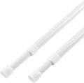 KXLife 2 Pcs Tension Curtain Rod 35 to 46 Inches, 5/8" Diameter Spring Curtain Rods, White, Adjustable Expandable Pressure Window Tension Rod No Drill