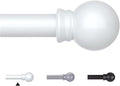 Thestoa Curtain Rods for Windows 30-62 Inch, 5/8" White Curtain Rod for Bedroom, Living Room,Kitchen,Farmhouse, Outdoor