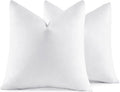 MIULEE 24x24 Euro Pillow Inserts, Set of 2 Down Feather Throw Pillows for Couch Sofa Bed, Decorative Fluffy Throw Pillow Inserts Cotton Fabric,White