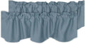H.VERSAILTEX 2 Panels Blackout Curtain Valances for Kitchen Windows/Living Room/Bathroom Privacy Protection Rod Pocket Decoration Scalloped Winow Valance Curtains, 52" W x 18" L, Stone Blue
