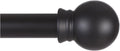Thestoa Black Curtain Rods for Windows 66 to 120 inch, 5/8" Diameter Matte Black Small Curtain Rods for Bedroom, Living Room, Kitchen, Outdoor, Farmhouse