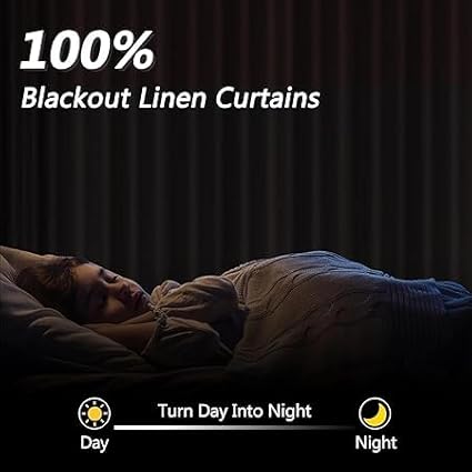 Guken Red 100% Blackout Linen Curtains 90 Inch Length 2 Panels Set for Living Room Bedroom Back Tab Thermal Insulated Black Out Drapes Room Darkening Farmhouse Window Curtains 90 Inches Long
