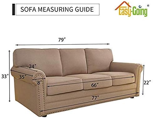 Easy-Going Reversible Couch Cover for 3 Cushion Couch Sofa Cover for Dogs Water Resistant Furniture Protector Cover with Foam Sticks Elastic Straps for Pet Cat (Sofa, Taupe/Ivory)