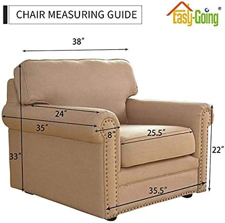Easy-Going Chair Sofa Slipcover Reversible Sofa Cover Water Resistant Couch Cover Furniture Protector Cover with Elastic Straps for Pets Kids Children Dog Cat (Chair, Gray/Gray)