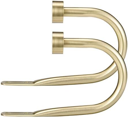 Premium Curtain Holdback, Quality Metal Decorative Curtain Holdbacks with Zinc Alloy Cap Finials,Rust-Proof, Set of 2 Window Curtain Holdbacks,Brass