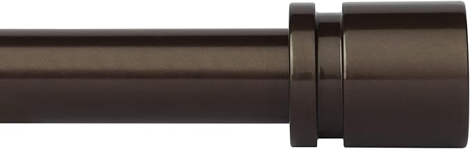 Byondeth Curtain Rods for Windows 16 to 200 Inches Adjustable Length 1 Inch Diameter Window Curtain Rod with Aluminium End Cap, Antique Bronze