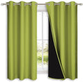 NICETOWN 100% Blackout Curtains 54 inches Long, Fresh Green, 1 Pair, 42 inches Width Each Panel, Double-Deck Completely Blackout Window Treatment Thermal Insulated Lined Drapes for Small Window