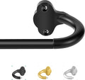 TVWOO Black Wrap Around Curtain Rods:5/8" Small Blackout Adjustable Window Curtain Rod for Bedroom Kitchen Apartment Renter Friendly,Room Darkening Curved Drapery Rods Easy Install,Matte Black 66-120"
