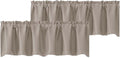 Chyhomenyc Stone Valances for Window, Room Darkening Short Curtains for Kitchen Bedroom Living Room, Rod Pocket Top Small Window Treatment Valance RV Bunk Panels, 60Wx14L, 2 Pieces