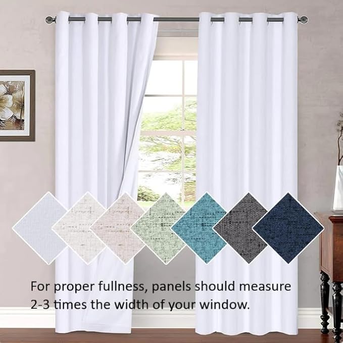 H.VERSAILTEX Blackout Patio Curtains 100 x 96 Inches for Sliding Door Extral Wide Blackout Curtain Panels Thermal Insulated Room Divider - Grommet Top, 8' Tall by 8.5' Wide - Ivory/Cream