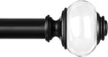 Curtain Rods 32 to 58 Inch (2.6-4.8ft), USFOOK 7/8 Inch Telescoping Splicing Drapery Rods for Windows, Matte Black Decorative Curtain Rod for Home with Translucent Finials