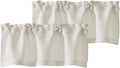 Chyhomenyc Natural Valances for Window, Light Filtering Short Curtains for Kitchen Bedroom Living Room, Rod Pocket Top Small Window Treatment Valance RV Bunk Panels, 40" Wx14 L, 2 Pieces