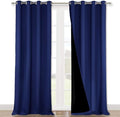 NICETOWN 100% Blackout Curtains for Windows, Pack of 2, Royal Blue, 52" W x 120" L, Super Heavy-Duty Black Lined Total Darkness Drapes for Bedroom, Privacy Assured Window Treatment for Patio
