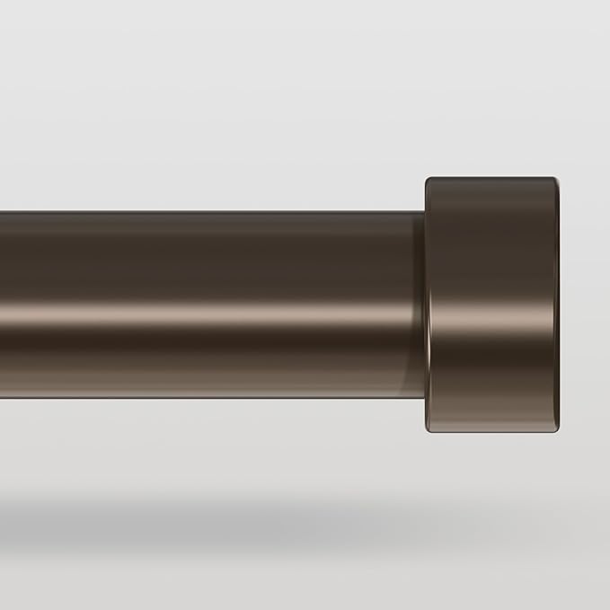 Bronze Curtain Rods for Windows 36 to 240 Inch(3-20 Feet),1" Diameter Rods with Modern Style End Cap Finials,Size:36-240 Inch