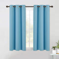 NICETOWN Teal Blue Blackout Curtain Panels for Bedroom, 2 Panels, W42 x L40-inch, Thermal Insulated Grommet Top Blackout Draperies and Drapes for Basement