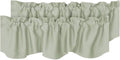 H.VERSAILTEX 2 Panels Blackout Curtain Valances for Kitchen Windows/Living Room/Bathroom Privacy Protection Rod Pocket Decoration Scalloped Window Valance Curtains, 52" W x 18" L, Light Sage