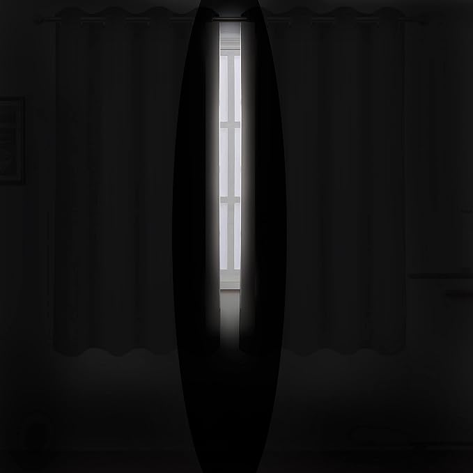 LEMOMO Light Beige Thermal Blackout Curtains/38 x 63 Inch/Set of 2 Panels Room Darkening Curtains for Bedroom
