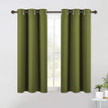 NICETOWN Blackout Curtains & Drapes for Bedroom, Olive Green, W34 x L40, Set of 2, Triple Weave Grommet Top Thermal Insulated Light Blocking Panels for Bathroom/Living Room