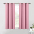 NICETOWN Rouge Pink Blackout Curtain Panels 48 inch Long Set of 2 for Bedroom, Thermal Insulated Grommet Top Light Blocking Draperies and Drapes for Basement (W34)