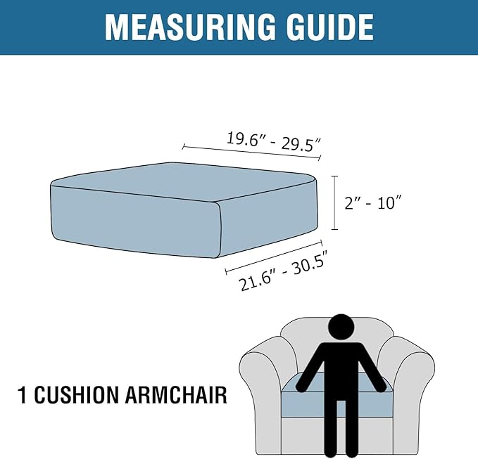 H.VERSAILTEX Velvet Stretch Couch Cushion Cover Plush Cushion Slipcover for Chair Cushion Furniture Protector Seat Cushion Sofa Cover (1 Piece Armchair Cushion Covers, French Oak)