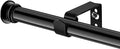 Standard Decorative Window Curtain Rods 30 to 116 Inch,5/8 Inch Diameter Small Curtain Rod Set, Heavy Duty Drapery Rods with Brackets Black