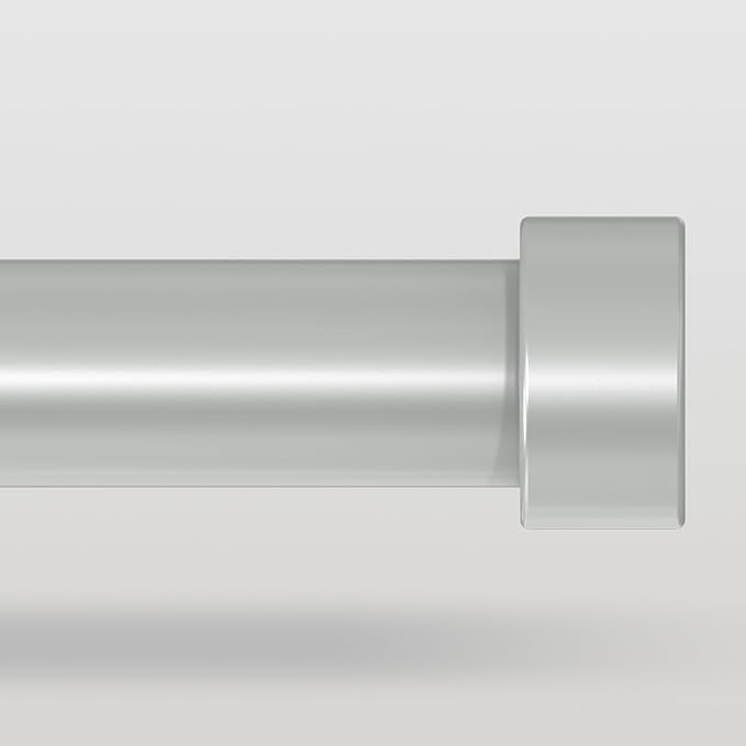 VOIIY Silver Curtain Rods for Windows 66 to 120 Inch(5.5-10 Feet),1" Diameter Drapery Rods with Modern Style End Cap Finials,Size:36-120 Inch,Antique Silver