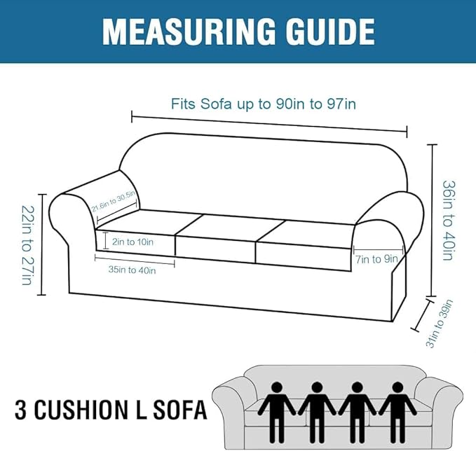 H.VERSAILTEX High Stretch Sofa Slipcover 4 Piece Cover Velvet Furniture Protector Form Fit Thick Velvet Extra Large Sofa Cover for 3 Cushion Couch Width Up to 97 Inch (Large Sofa, Wine/Burgundy)