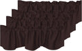H.VERSAILTEX 4 Panels Blackout Curtain Valances for Kitchen Windows/Living Room/Bathroom Privacy Protection Rod Pocket Decoration Scalloped Window Valance Curtains, 52" W x 18" L, Chocolate Brown