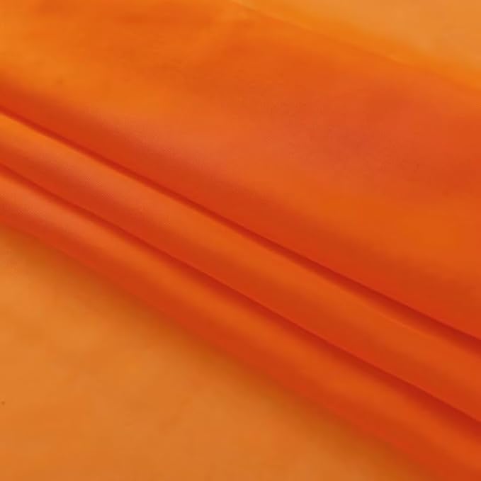 SpaceDresser Basic Rod Pocket Sheer Voile Window Curtain Panels White 1 Pair 2 Panels 60 Width 72 Inch Long for Kitchen Bedroom Children Living Room Yard(Orange,60 W x 72 L)