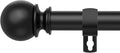 Black Curtain Rods for Windows 28 to 60 Inch,5/8 Inch Diameter Stainless Steel Adjustable Heavy Duty Curtain Rod with Brackets, Easy Installation for Indoor and Outdoor