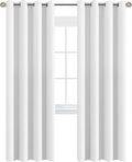 H.VERSAILTEX White Curtains for Living Room Pure White Curtain 96 inches Long Thermal Insulated Window Treatment Panel/Drape for Bedroom, White, One Panel, Grommet Top, 52" W x 102" L