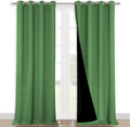 NICETOWN 100% Blackout Blinds, Set of 2, 46" x 102", Forest Green, Laundry Room Decor Window Treatment Curtains for Large Patio Sliding Door, Thermal Insulated Curtains for Bedroom