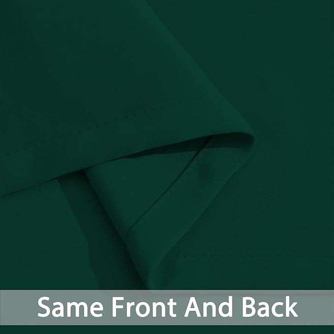 Yakamok Dark Green Blackout Curtains for Bedroom, Room Darkening Thermal Insulated Grommet Window Curtains, Light Blocking Blackout Drapes for Living Room, 38Wx84L inch,2 Panels