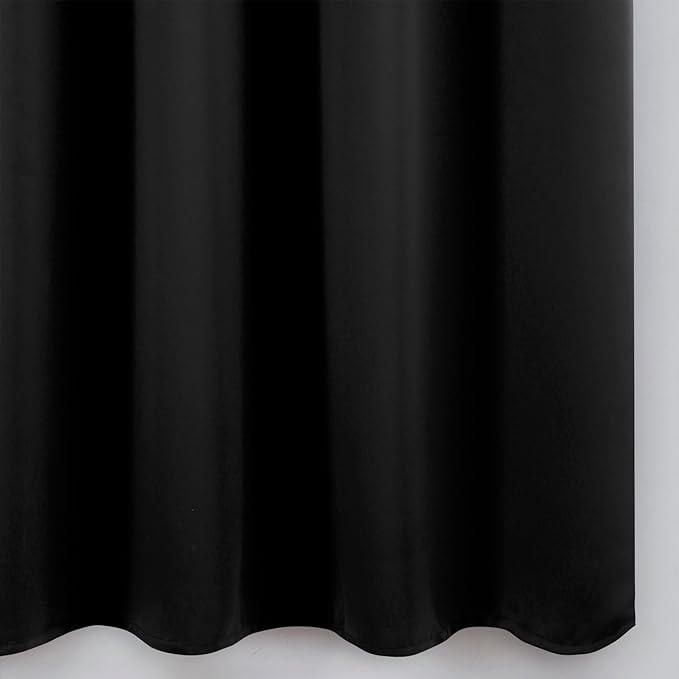 LEMOMO Blackout Curtains 52 x 120 Inch Long Black Curtains Set of 2 Panels Room Darkening Curtains for Bedroom and Living Room