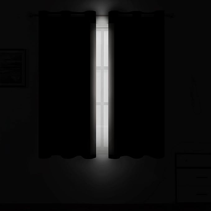 LEMOMO Light Beige Thermal Blackout Curtains/52 x 54 Inch/Set of 2 Panels Room Darkening Curtains for Bedroom