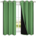 NICETOWN 100% Blackout Curtains 45 inches Long, Forest Green, 1 Pair, 42 inches Width Each Panel, 2 Thick Layers Completely Blackout Window Treatment Thermal Insulated Lined Drapes for Small Window