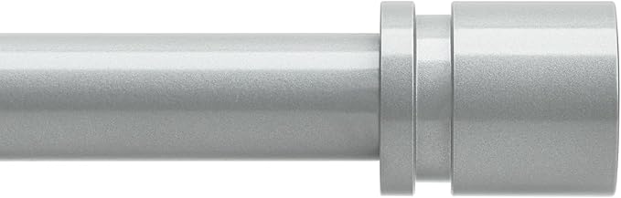 Byondeth Curtain Rods for Windows 16 to 240 Inches Adjustable Length 1 Inch Diameter Window Curtain Rod with Aluminium End Cap, Silver Gray