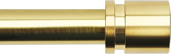 Byondeth Curtain Rods for Windows 16 to 120 Inches Adjustable Length 1 Inch Diameter Window Curtain Rod with Aluminium Finials, Gold