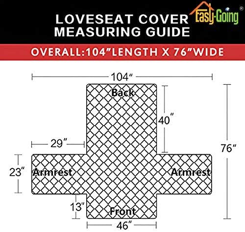 Easy-Going Reversible Loveseat Couch Cover for 2 Cushion Couch Sofa Cover for Dogs Water Resistant Furniture Protector with Foam Sticks Elastic Straps for Pet (Loveseat, Taupe/Ivory)