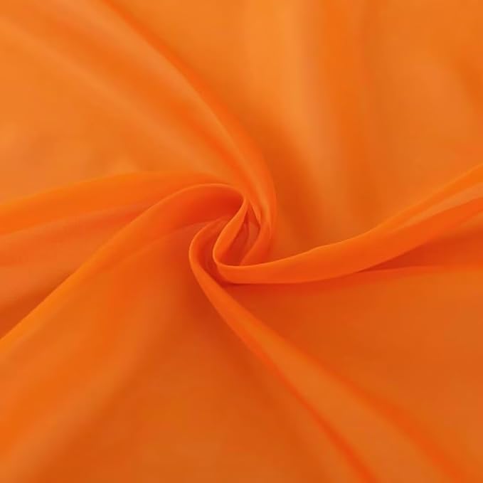 SpaceDresser Basic Rod Pocket Sheer Voile Window Curtain Panels White 1 Pair 2 Panels 60 Width 84 Inch Long for Kitchen Bedroom Children Living Room Yard(Orange,60 W x 84 L)