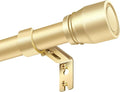 1” Diameter Gold Curtain Rod Itself is 30-60 inch 2 Pack, Fit 30 to 56 Windows with Heavy Duty Adjustable Telescopic Rod，Splicing Metal Extra Long Curtain Rod for Windows Sliding Glass Door