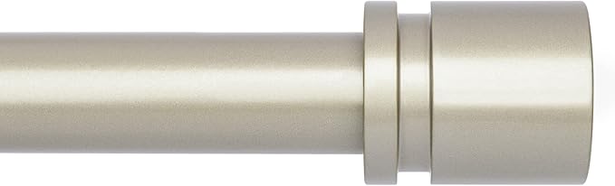 Byondeth Curtain Rods for Windows 16 to 200 Inches Adjustable Length 1 Inch Diameter Window Curtain Rod with Aluminium End Cap, Brushed Nickel