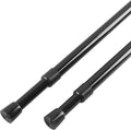 KXLife 2 Pack 5/8" Spring Tension Curtain Rod, Adjustable Tension Rods Black 18 to 30 Inch, RV Tension Bars, Tension Rod for Closet