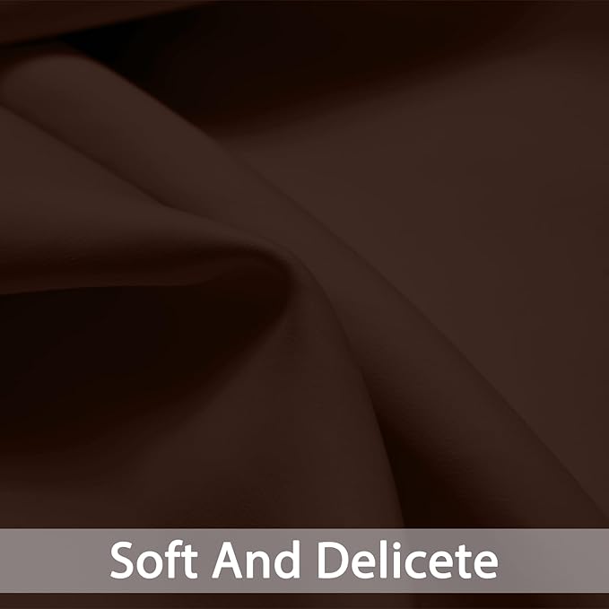 Yakamok Blackout Curtains Room Darkening Thermal Insulated Window Panels,Solid Grommet Top Drapes for Bedroom/Living Room(52Wx90L, Chocolate Brown, 2 Panels)