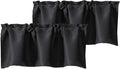 Chyhomenyc Black Valances for Window, Room Darkening Short Curtains for Kitchen Bedroom Living Room, Rod Pocket Top Small Window Treatment Valance RV Bunk Panels, 40" Wx14 L, 2 Pieces